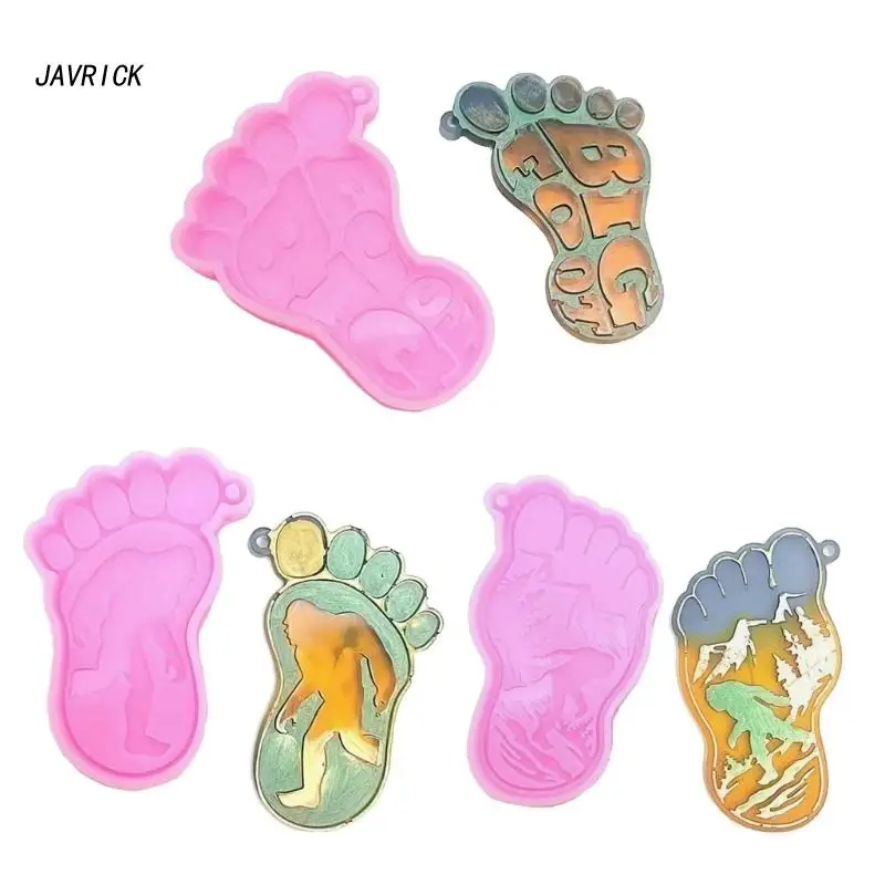 

Pendant Molds Keychain Jewelry Mould Keyring Mold Foot Shape Silicone Keychain Moulds Silicone Material Hand-Making Tool