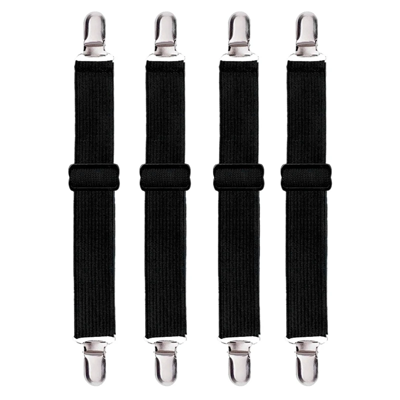 

4Pcs Bed Sheet Holder, Adjustable Sheet Fasteners Grippers Suspenders
