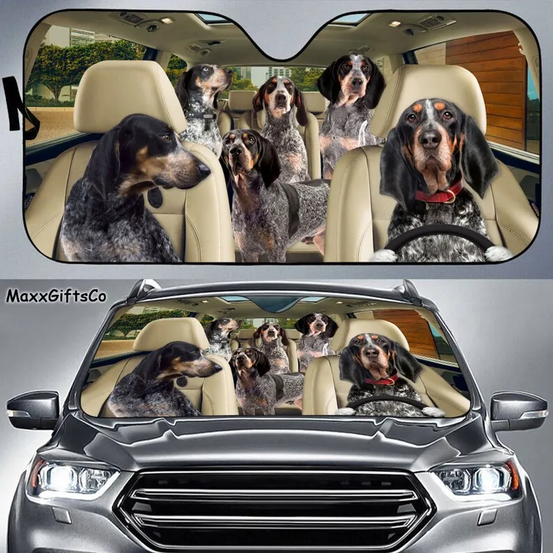 

Bluetick Coonhound автомобильный солнцезащитный козырек, Bluetick Coonhound ветровое стекло, семейный козырек для собак, автомобильные аксессуары для собак...