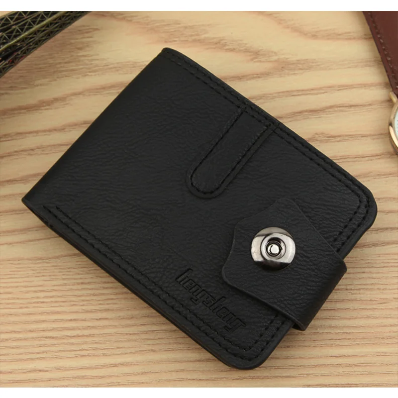 Men's Leather Wallet Short Purse for Man Wallets Credit Card Holder Money Bag Coin Bag Hasp Small Wallet Portafoglio Uomo