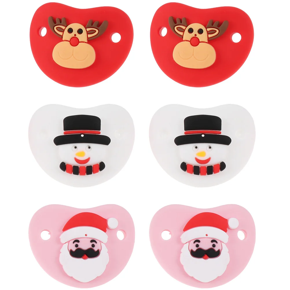 

Pacifier Pattern Christmas Silicone Cartoon Baby Santa Snowman Elk Newborn Portable Infant