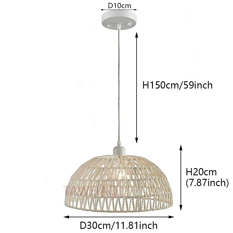 Подвесной Светильник Ручной Вязки В Японском Стиле Плетеный Декоративный Для