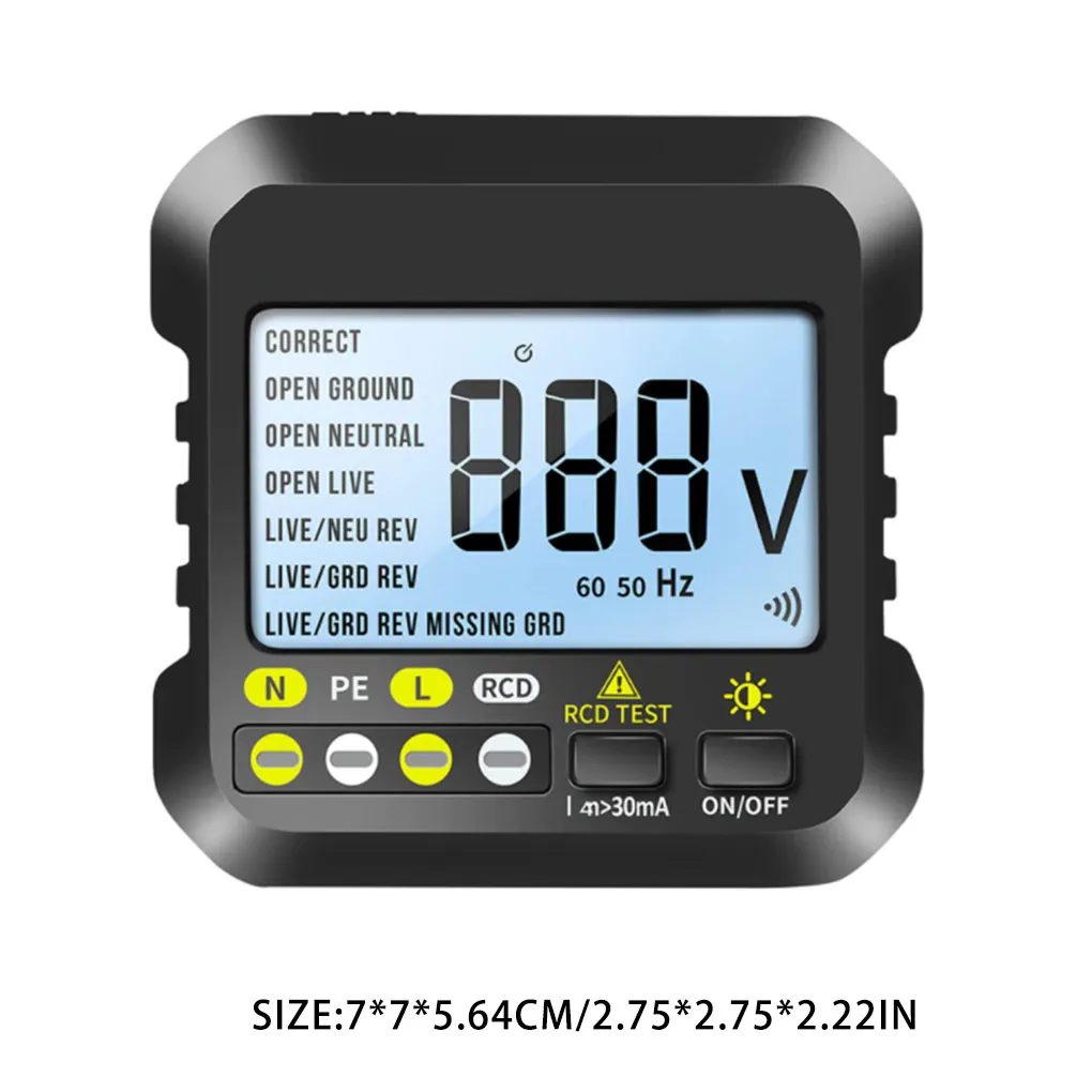 Цифровая розетка Тестер Вольтметр детектор утечки электрической розетки