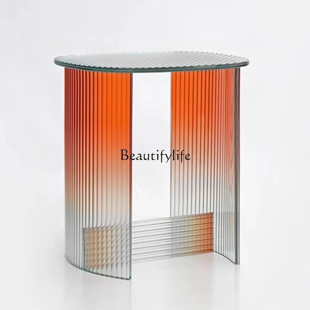 Журнальный столик градиентного цвета для гостиной Changhong стеклянный полосатый
