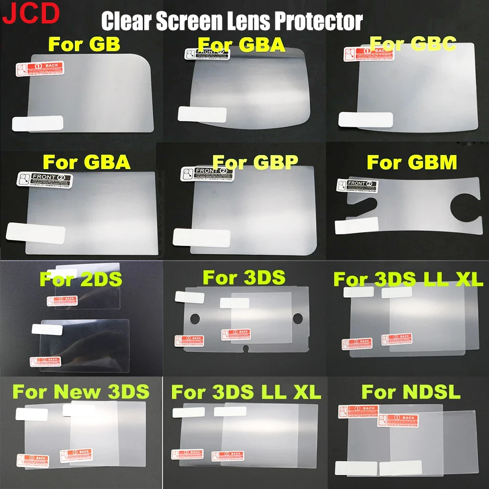 Прозрачная Защитная Пленка JCD Для GB GBA GBC SP DSL NDSL 2DS 3DS XL HD Защита Верхнего И Нижнего