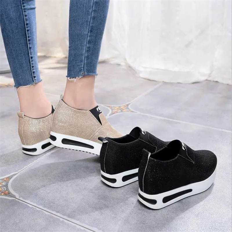 Women Shoes Ladies Flat Thick Bottom Shoes Slip on Ankle Boots Casual Platform Sport  Shoes 2022 New