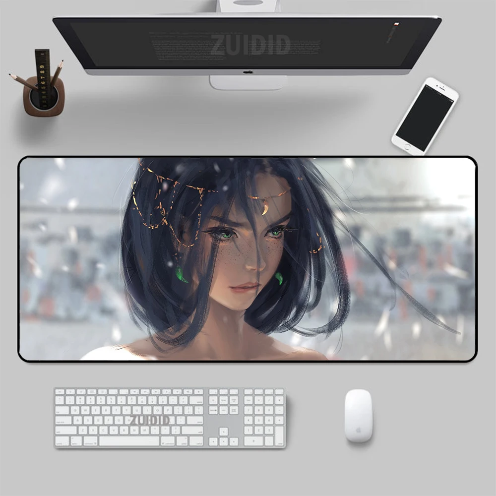 

Ice Princess HD Skin Illustration Xxl Game Mouse Pad Computer Office Keyboard Player Rubber Durable Locking Edge Desktop Carpet