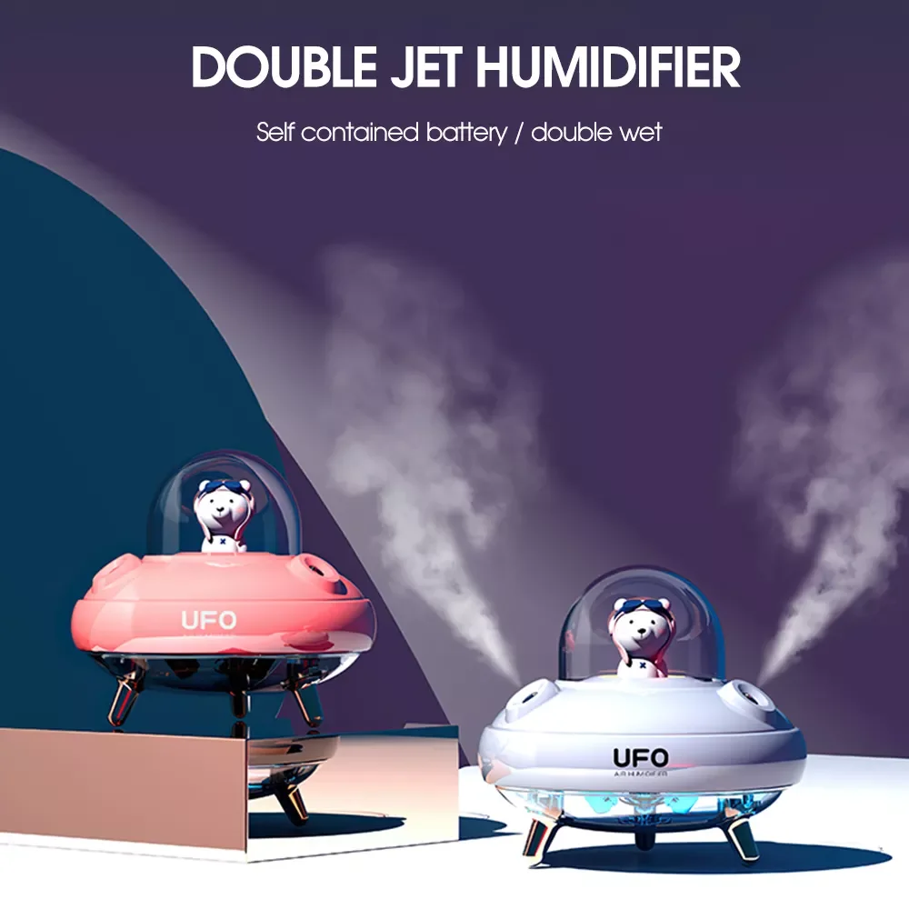 

NEW2023 Humidifier Cute Pet Colorful Humidifier USB Air Atomization Water Replenishing Instrument Double Spray Desktop Mini Arom