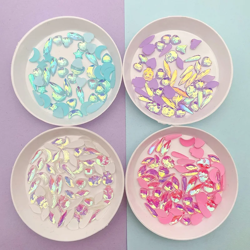 Новый микс Стиль мокко смолы плоские задние Стразы для дизайна ногтей