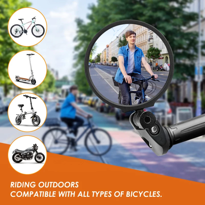 

Универсальное зеркало заднего вида для велосипеда, Регулируемые поворотные широкоугольные велосипедные зеркала на руль для горного велосипеда, дорожного велосипеда, аксессуары для руля