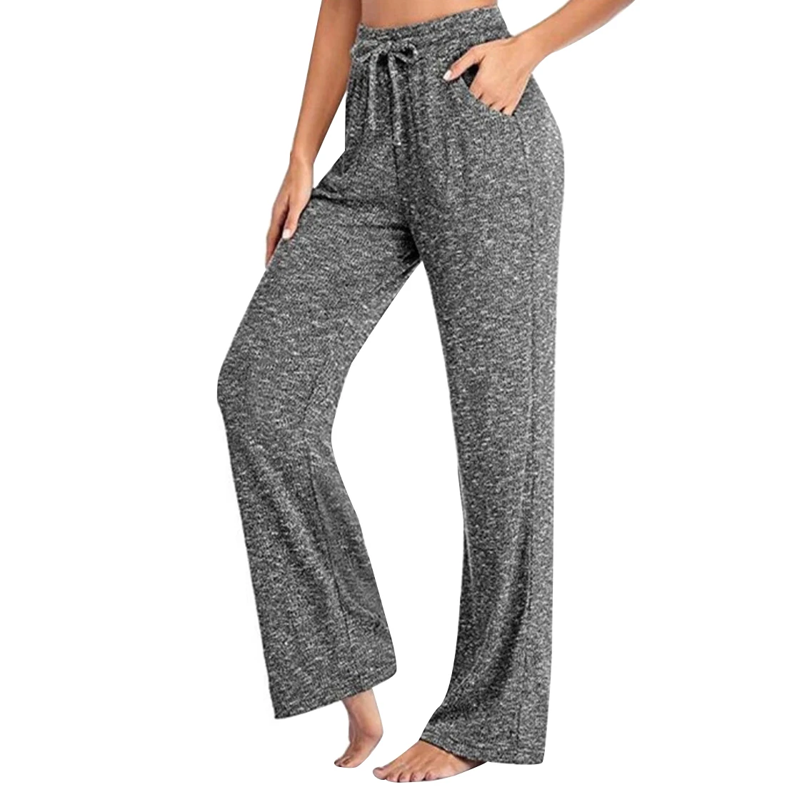 

Леггинсы женские повседневные, модные штаны для йоги, быстросохнущие брюки с широкими штанинами, темно-серые, XXXL