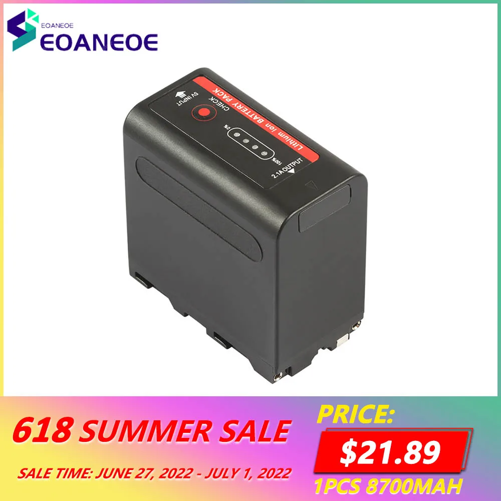 

8700mAh Rechargeable Battery Pack NPF980 NPF990 NPF970 NPF750 Battery Cell For Sony DCR-TR7 CCD-TRV35 HVR-V1J HVR-M10U GV-A500