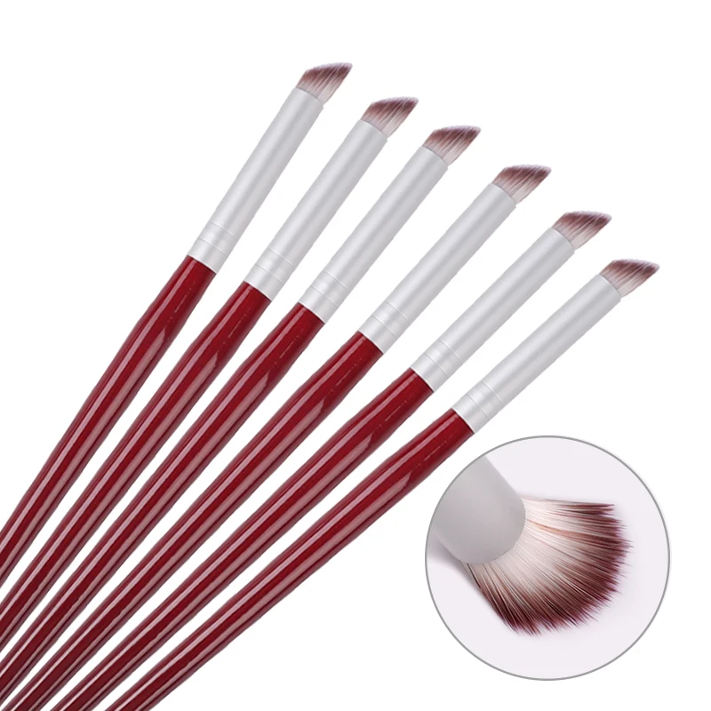 

1pc Red Handle Nail Art Brush Acrylic UV Gel Pattern Gradient Painting Drawing Bevel Nail Brushes Gradual Pen Manicure Tools