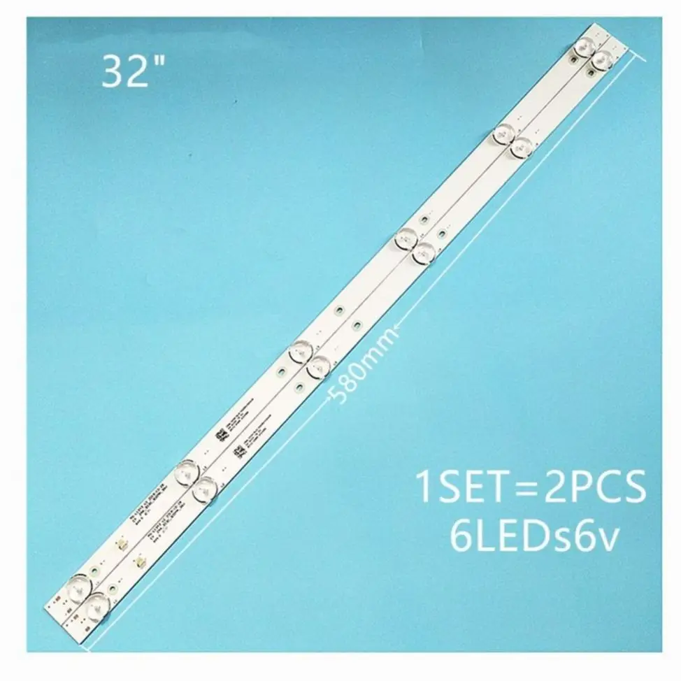 

New LED strip with 6 LEDs, for 32 inches, JL.D32061330-081AS-M, FZD-03, E348124, MS-L1343, L2202, L1074 V2, 2-6-3030-300MA-36V,