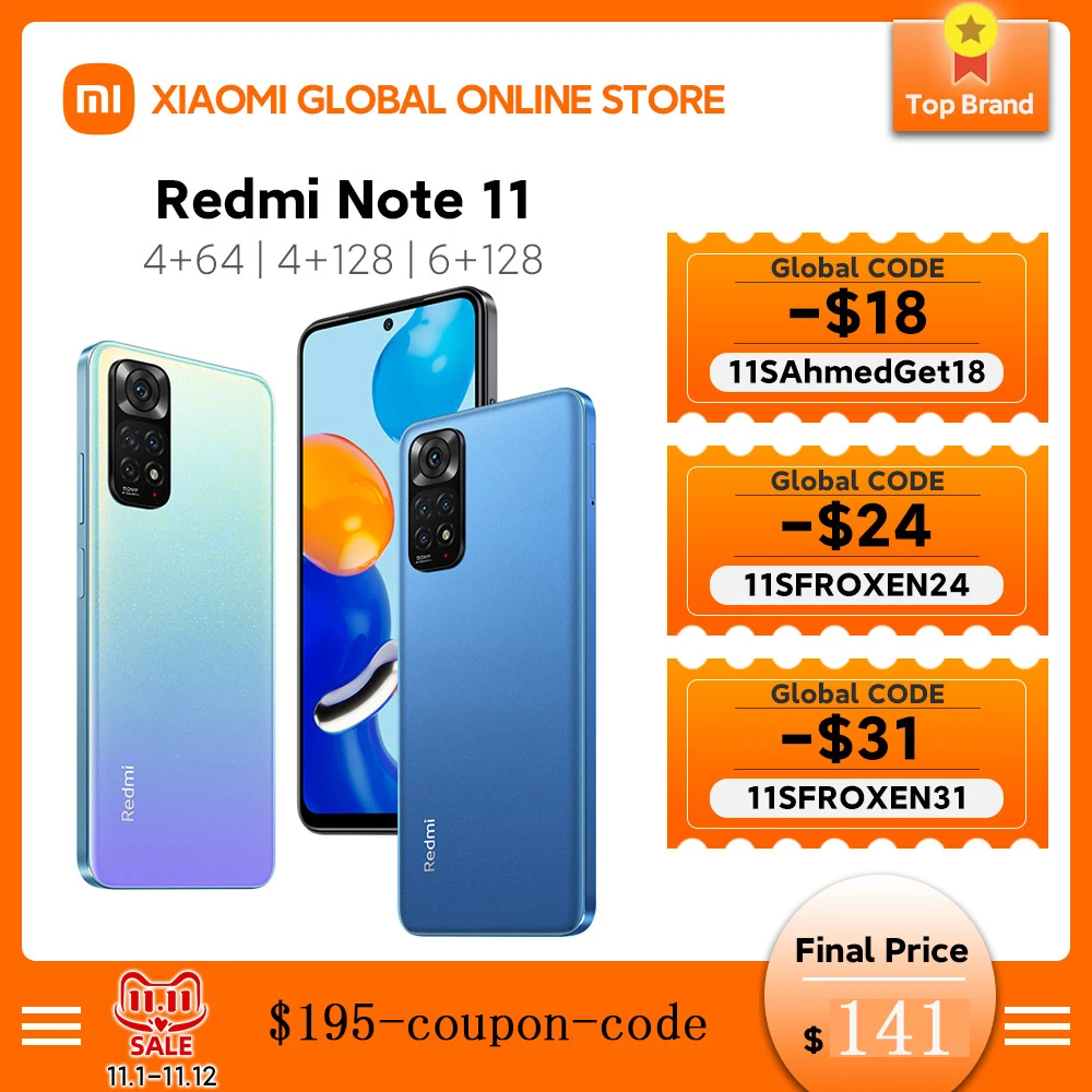 Kup Globalna Wersja Xiaomi Redmi Note 11 Smartphone Snapdragon 680 Octa Core 33W Pro Szybkie ładowanie 50MP Quad Camera 5000 MAh Bateria