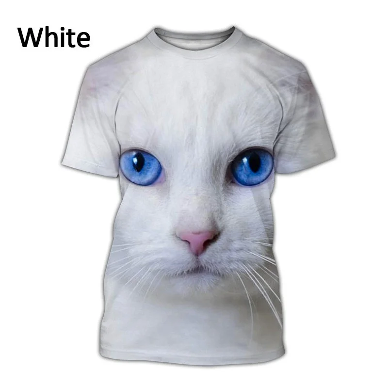 

Summer New Style Cat 3D T-shirt Animal Men's and Women's Cute Casual Fashion Cool Round Neck Short-sleeved Shirt SX-5XL
