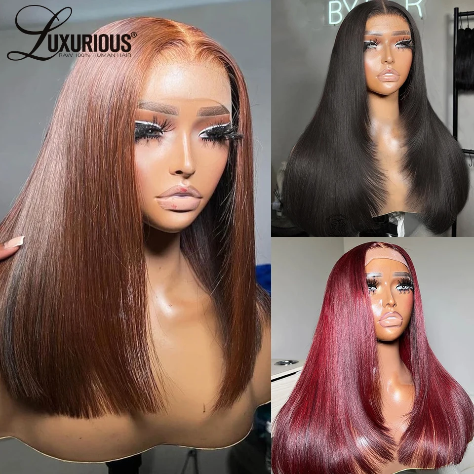 Парик из натуральных черных безклеевых человеческих волос 13x4 парики