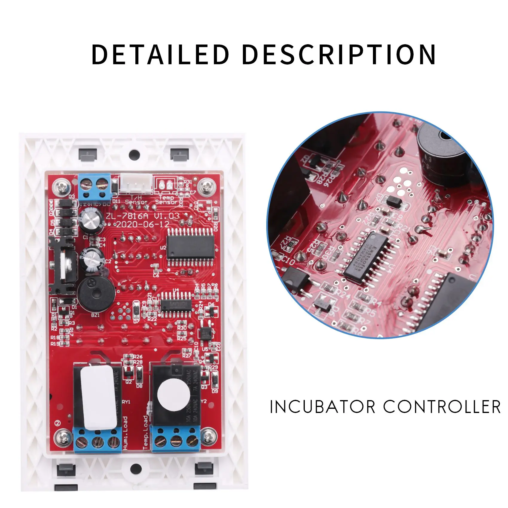 

Zl-7816A,12 В, контроллер температуры и влажности, термостат и гигростат, контроллер влажности инкубатора