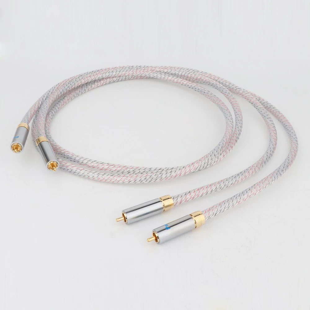 

High Quality Nordost Valhalla 7N Silver Plated Audio Cable RCA Interconnect Cable With R1715 Gold Plated RCA Plug Connector