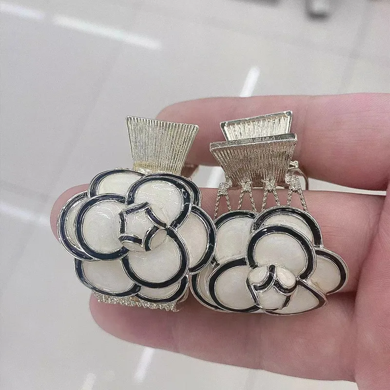 

10Pcs New Camellia Rhinestone High Ponytail Clip For Woman Girls Metal Hair Claws Clip Fixed Hairpin Styling Barrette Headdress