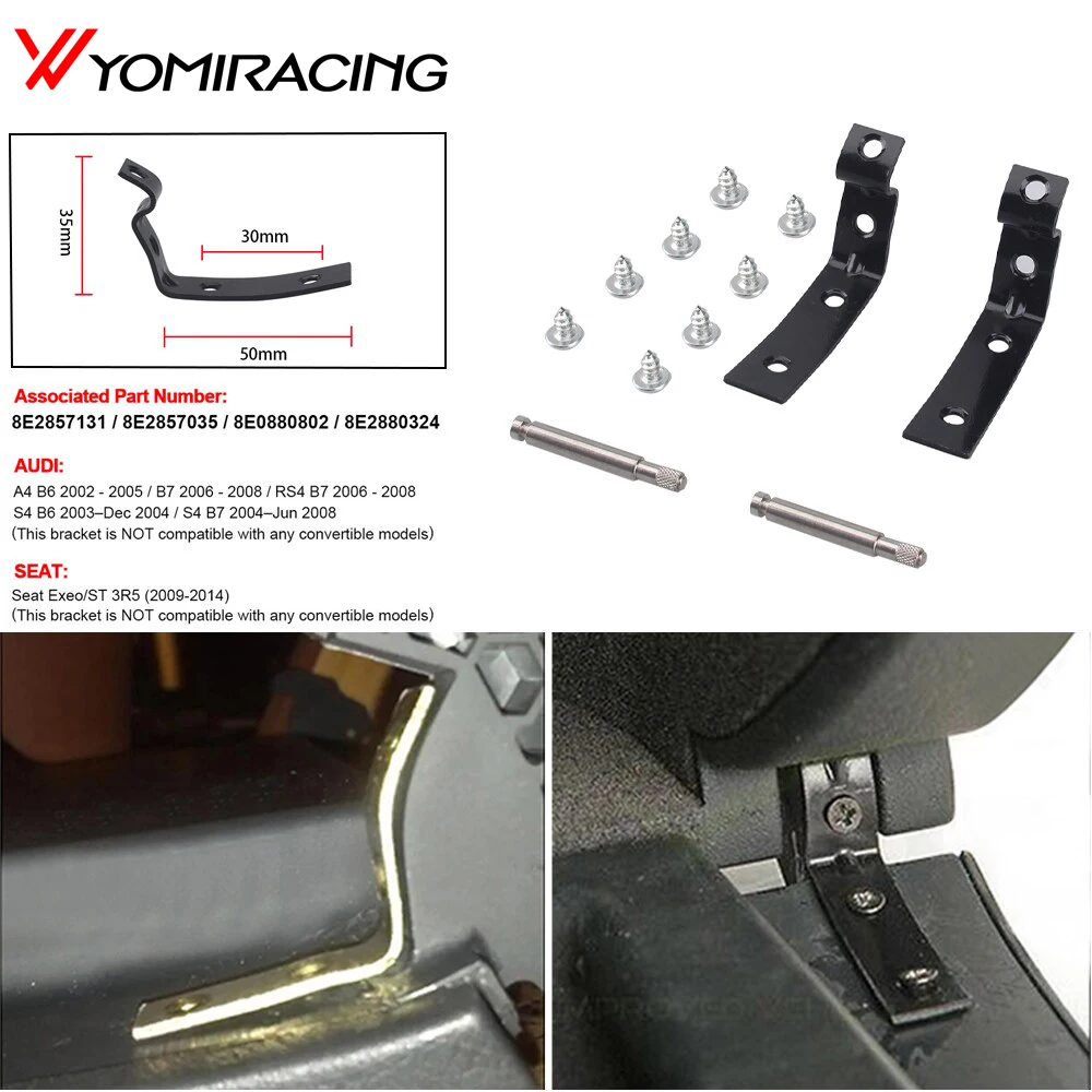 

2pcs Glove Box Lid Hinge Snapped Repair Kit Hinge Brackets With Screws For Audi A4 S4 RS4 B6 B7 8E For Seat Exeo/ST 3R5