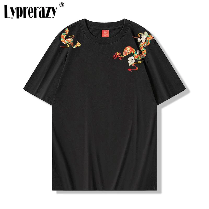 Lyprerazy новая оригинальная футболка с короткими рукавами и вышивкой в китайском