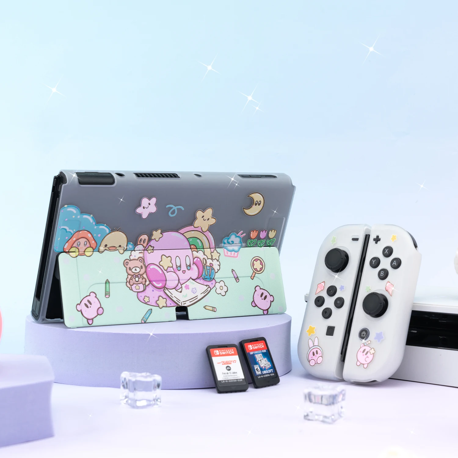 Аниме Funda Nintendo Switch OLED Мягкий защитный чехол TPU Белый Чехол JoyCon контроллер игровой