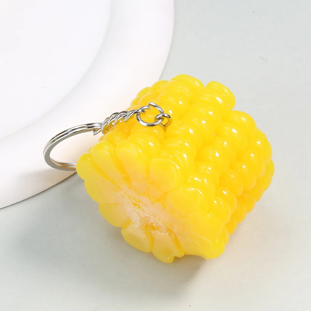 

Simulation Corn Segment Pvc Key Chain Fake Food Model Shooting Props Car Key Ring Students Fun Schoolbag Jewelry Hanging Decor