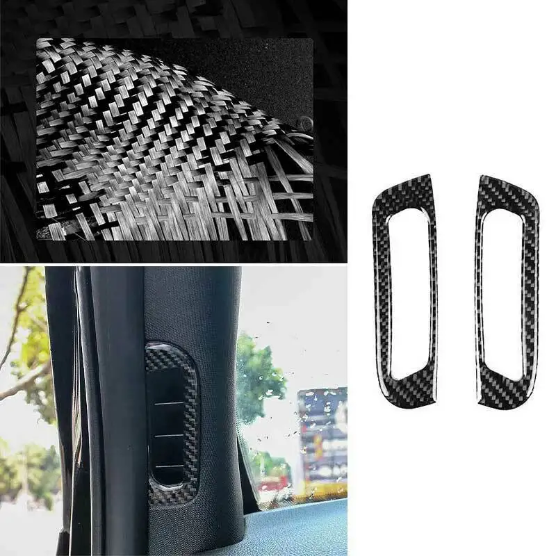

For 2011-20 Jeep Grand Cherokee Carbon Fiber A Pillar Air Outlet Vent Cover Trim