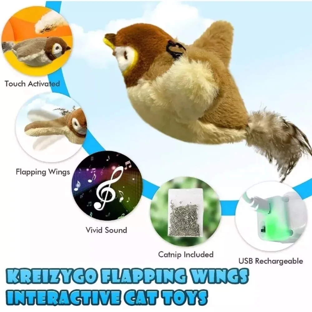 Интерактивная птица для кошек с USB