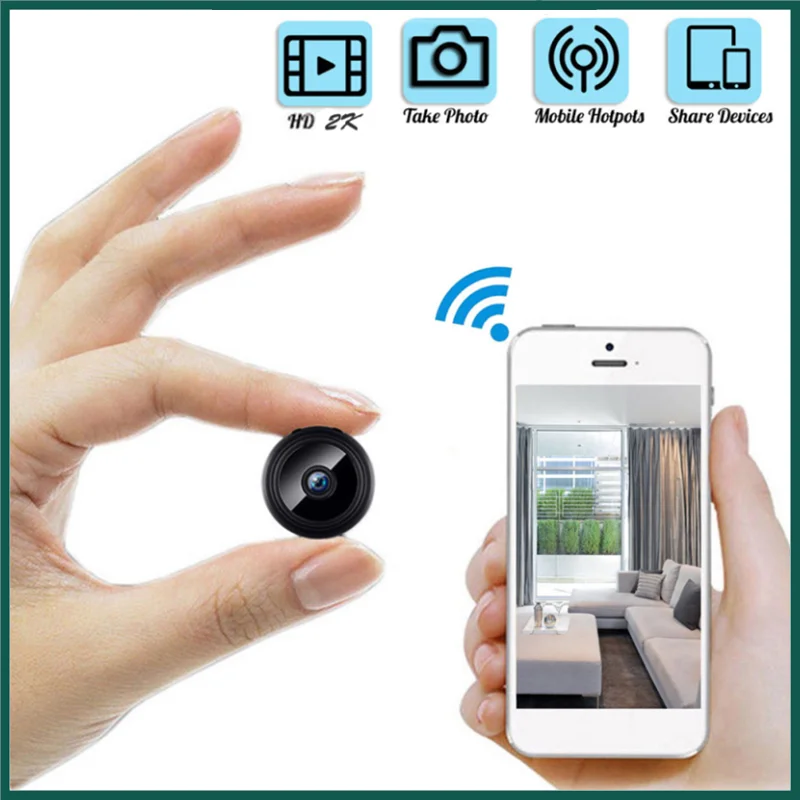 

Беспроводная веб-камера A9 Wi-Fi HD 1080P, мини веб-камера 2K может вручную поворачиваться на 360 °, USB-разъем для работы в режиме реального времени
