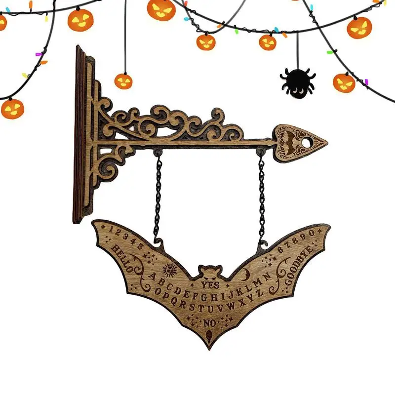 

Classic Ouija Spirit Board Wooden Bat Ouija Board Reusable Wooden Board And Bat Mystical Divination Tool For Home Yard