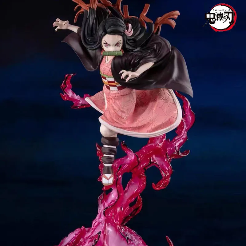 

23.5cm Demon Slayer Anime Figure GK Kamado Nezuko Blood Ghost Technique Statue Action Figure PVC Collectible Model Gift for Kid