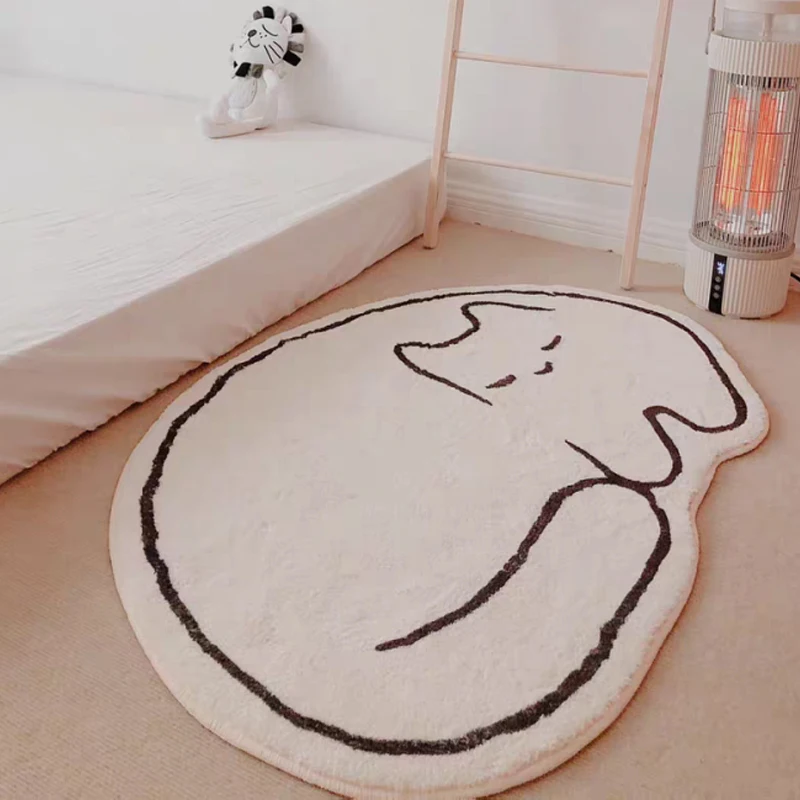 

Cute Cat’s Carpet In The Bedroom, Furry Mat, Irregular，Bedroom Rug, Carpet For Nursery, Mat For Children, Cute Room Decor