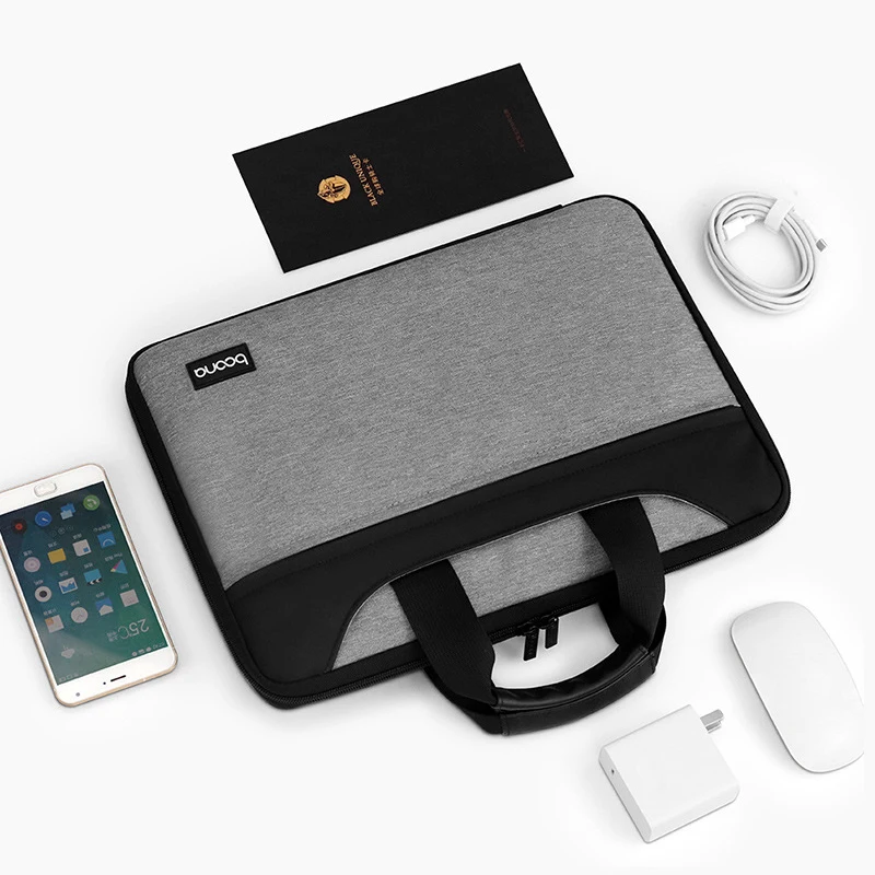 Business Briefcase Portable Laptop Mouse Charger Storage Handbag Multifunction Document Material Organizer Pouch Accessories