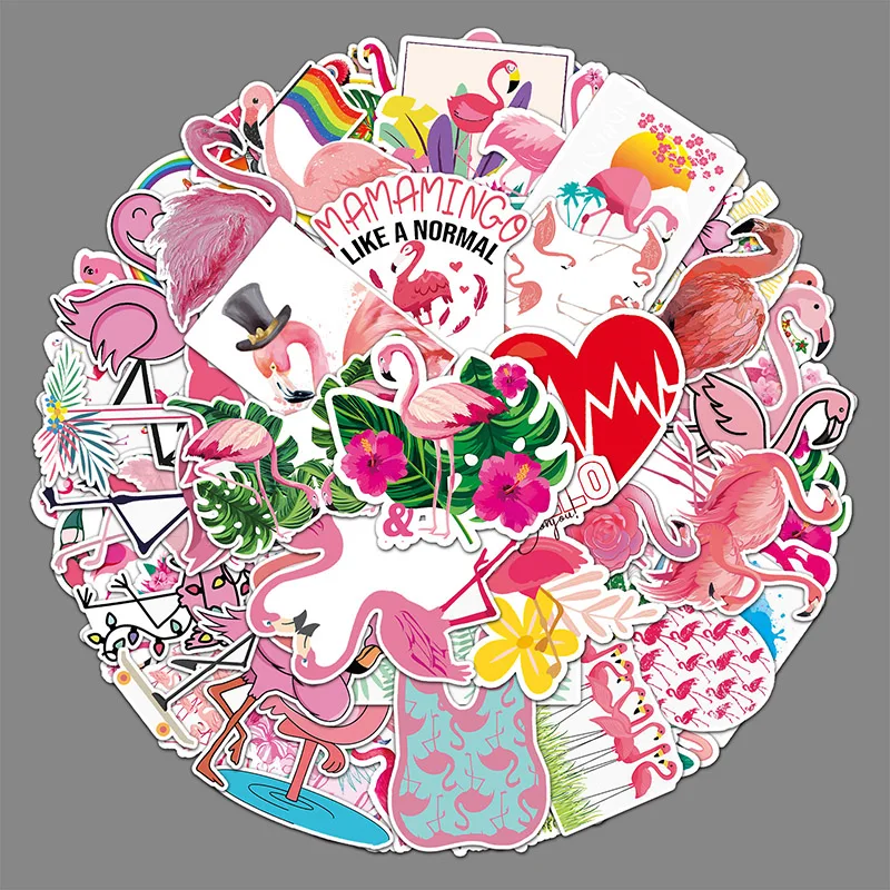 

100Sheets Creative DIY Flamingo Doodle Cartoon Animal Stickers Suitcase Helmet Refrigerator Notebook Stickers Children's Gift