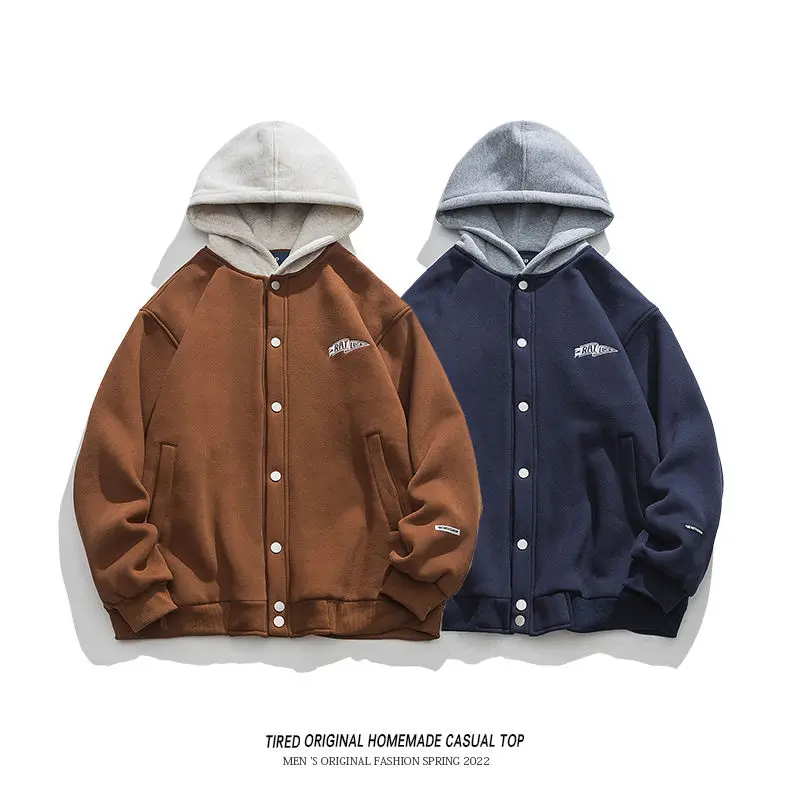 Мужская и женская куртка с капюшоном свободная осенняя универсальная модная