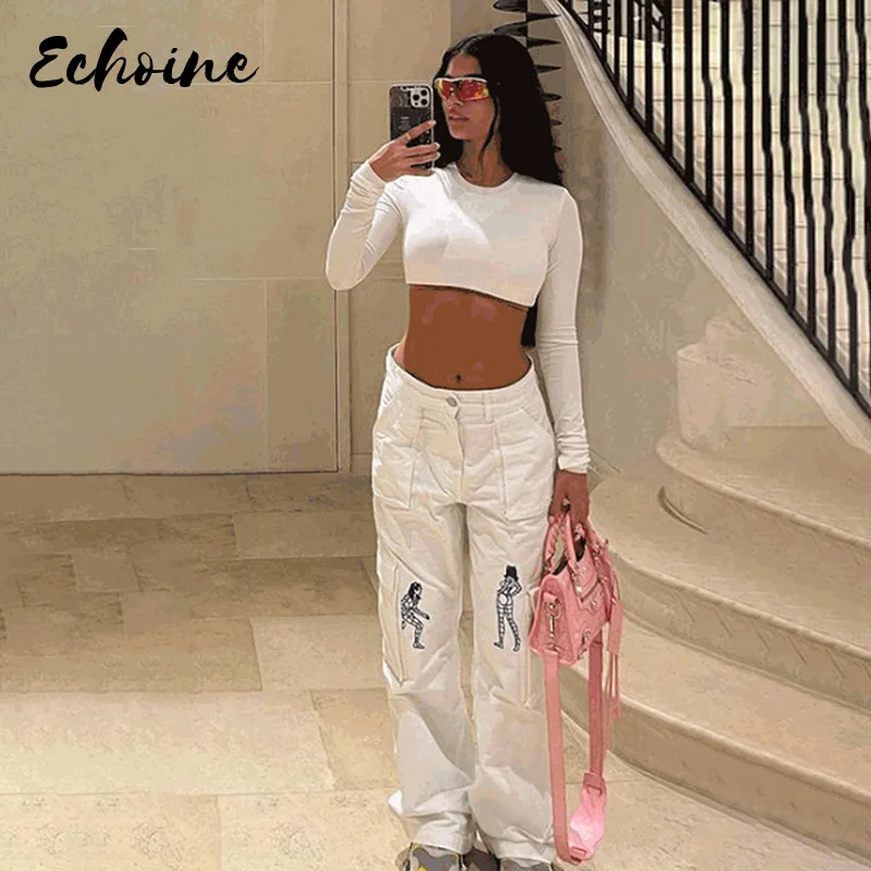 

Женские прямые брюки с высокой талией, в стиле Харадзюку