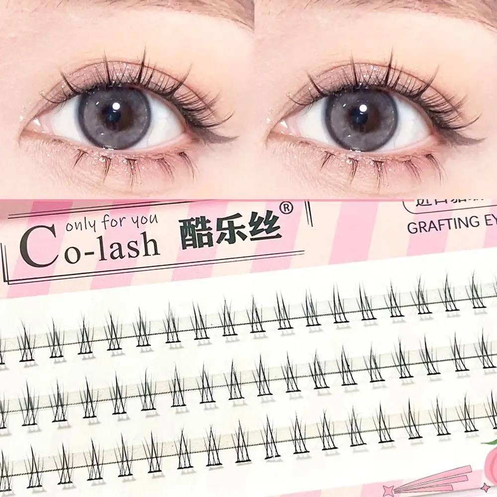 

Handmade Manga Eyelashes Eyelash Extension Transparent Stems Thai Lower Lashes Segment Cluster Eye Lashes 7mm Natural