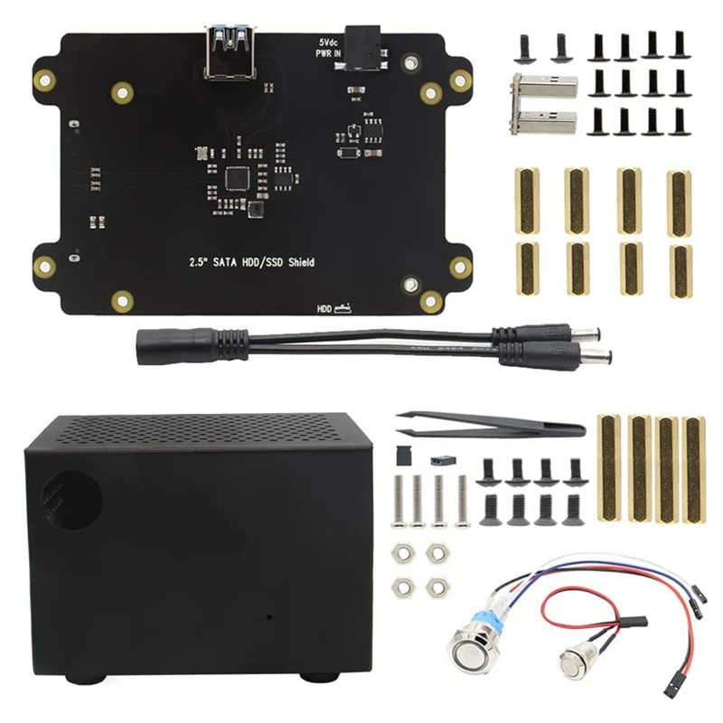 

T300 2.5 Inch SATA SSD/HDD Shield Storage Expansion Board+T300 Metal Case Compatible with for Jetson Nano Developer Kit