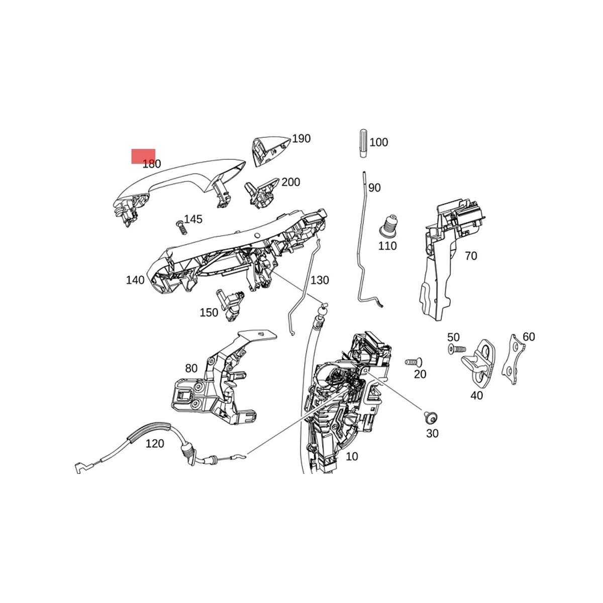 Ручка левой передней и наружной двери Индуктивная Smart A0997604701 для Mercedes-Benz W205 W222 W217