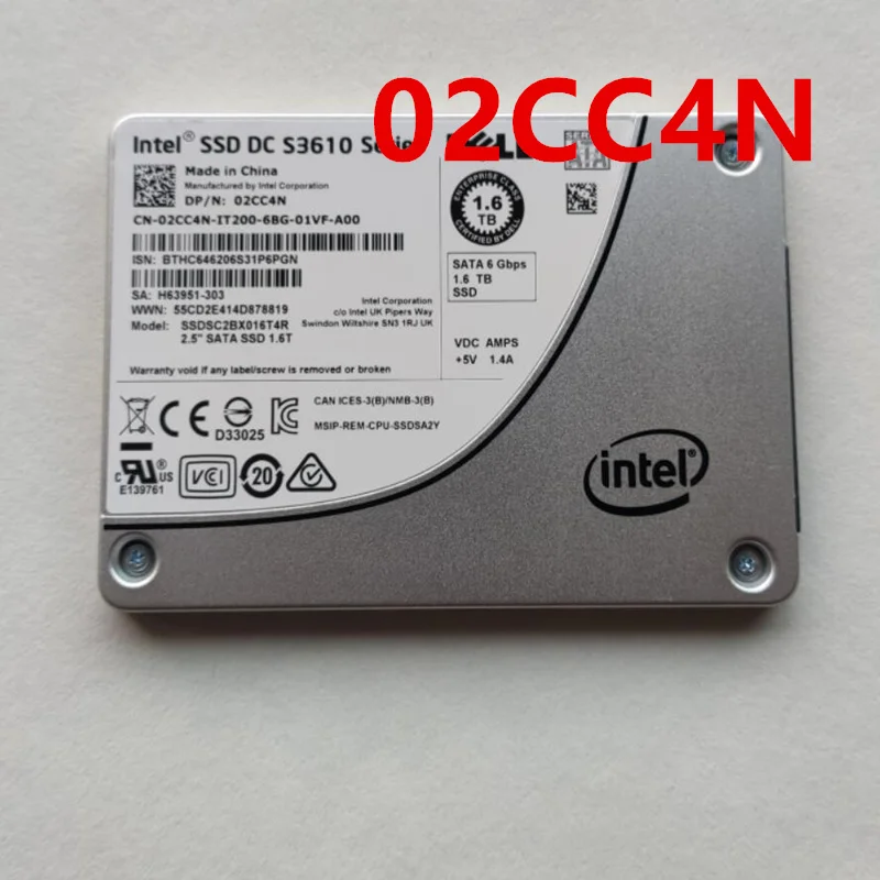 

Original New Solid State Drive For DELL INTEL SSD DC S3610 1.6TB 2.5" SATA For 02CC4N SSDSC2BX016T4R