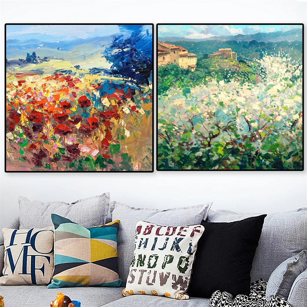 Импрессионистское искусство пейзаж постер абстрактные деревья картина маслом