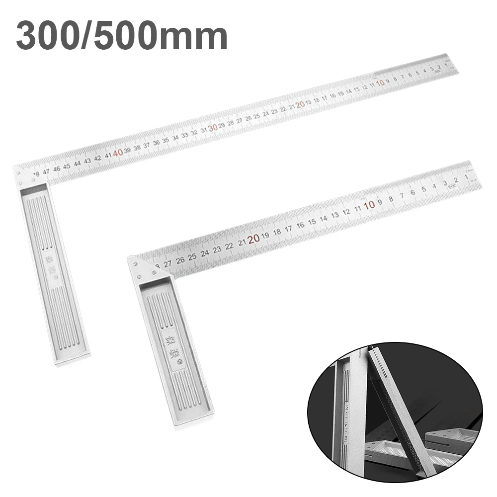 

1pc 300mm/500mm Angle Ruler Stainless Steel 90 Degree Right Angle Ruler Carpenter's Angle Ruler Measuring Tools for Woodworking