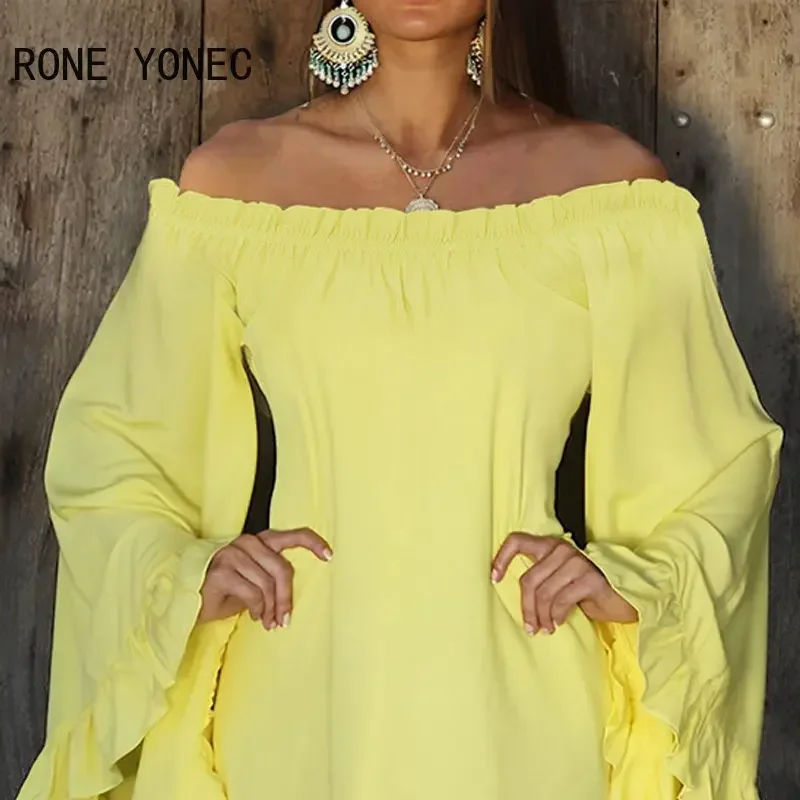 2023 женское Повседневное платье с воротником-лодочкой и оборками