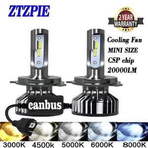 ZTZPIE 20000LM 4500K 6000K 8000K 3000K HB3 HB4 9005 9006 H3 H1 H7 H4 H11 9012 светодиодные лампы Canbus автомобильные фары Автомобильные противотуманные фары