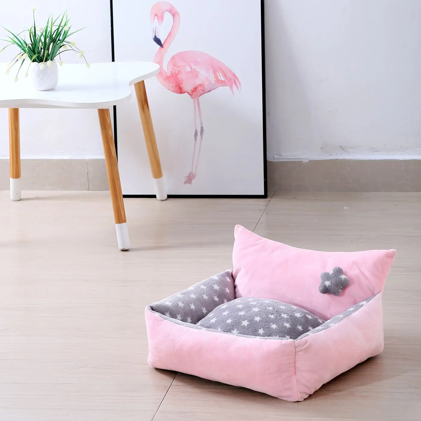 

Crown Pet Mat Cute Cartoon Dog Cat House Warm Winter Washable Pets Kennel Yellow Dot Gray Star Dogs Cats Cama Removable Sofa Bed