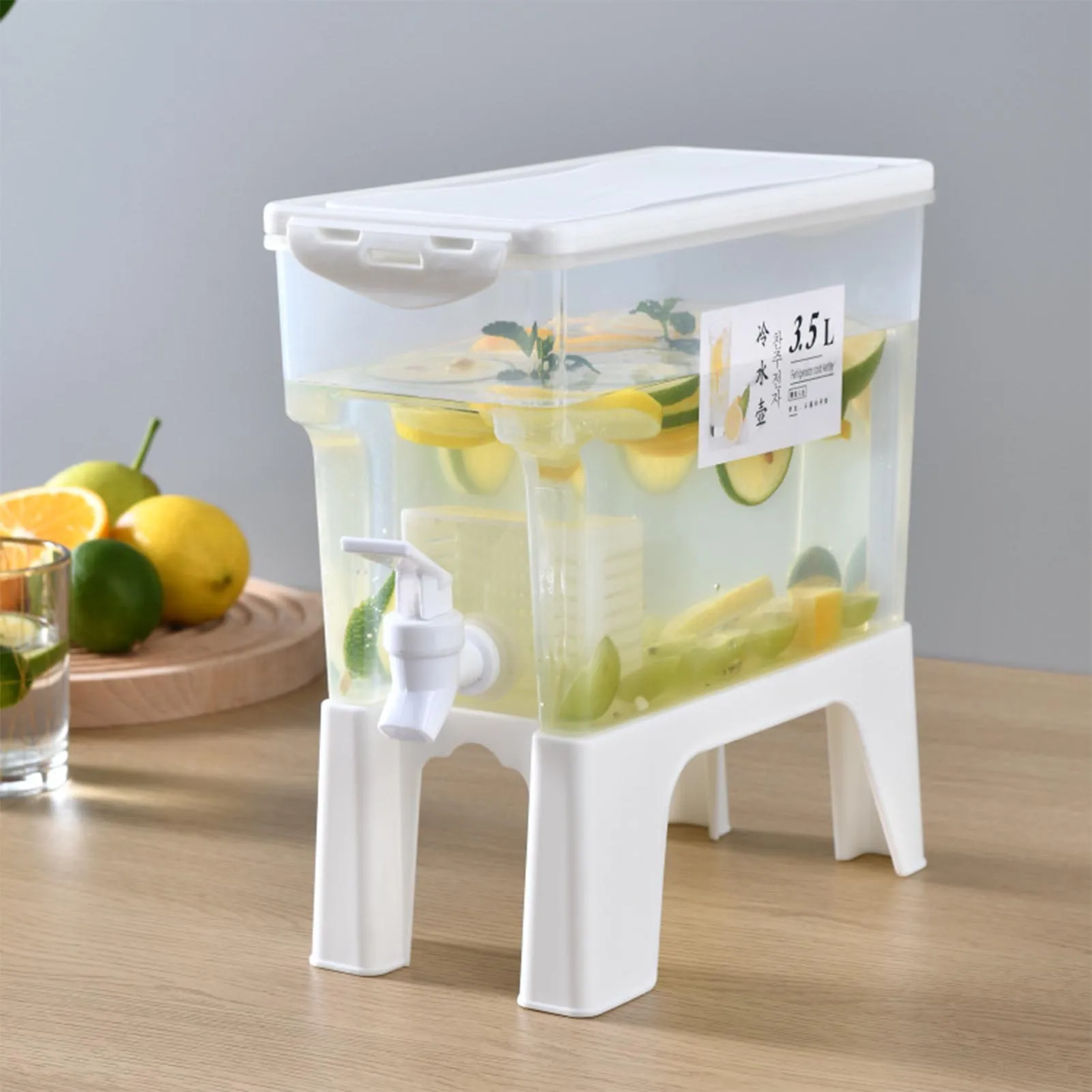 

Drink Dispenser With Removable Stand Fridge Beverage Dispenser With Spigot Water Jug Cold Kettle Milk Lemonade Juice Container