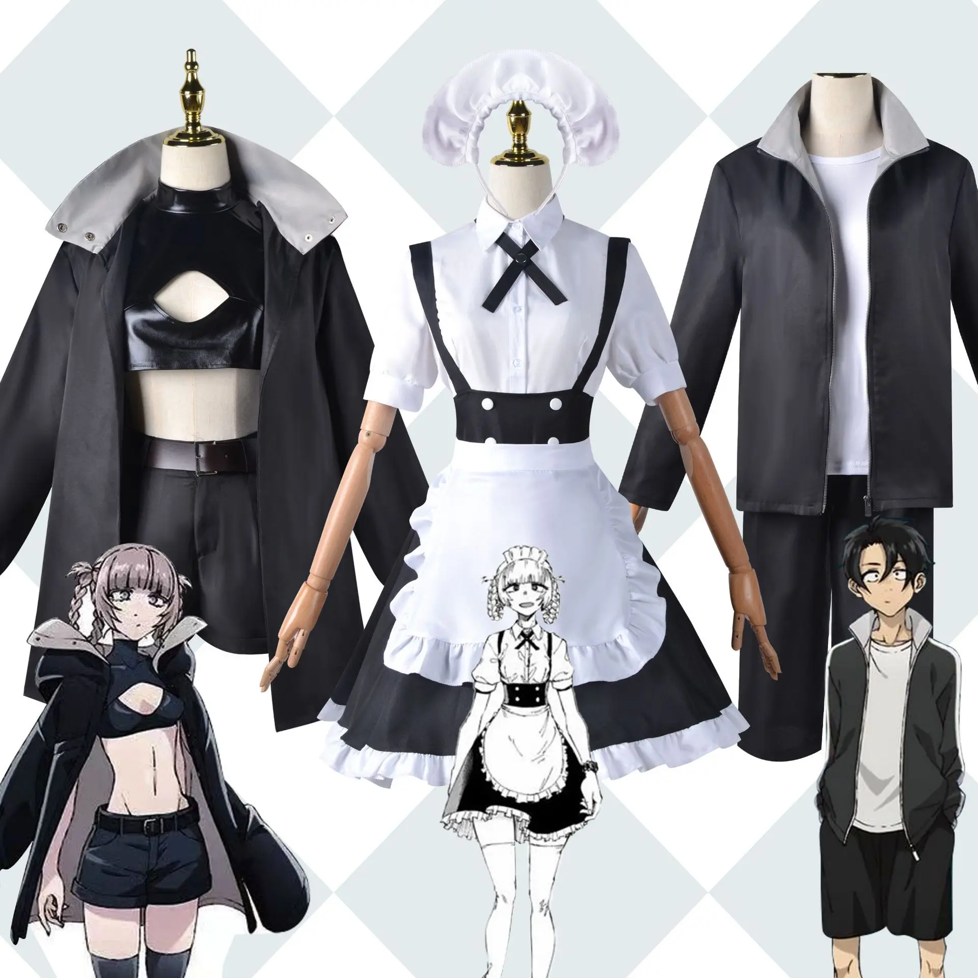 

Uniform Cosplay Anime costume Outfit Call Of The Night Cosplay Nazuna Black Cloak Yofukashi No Uta Nanakusa Yamori Kou Maid