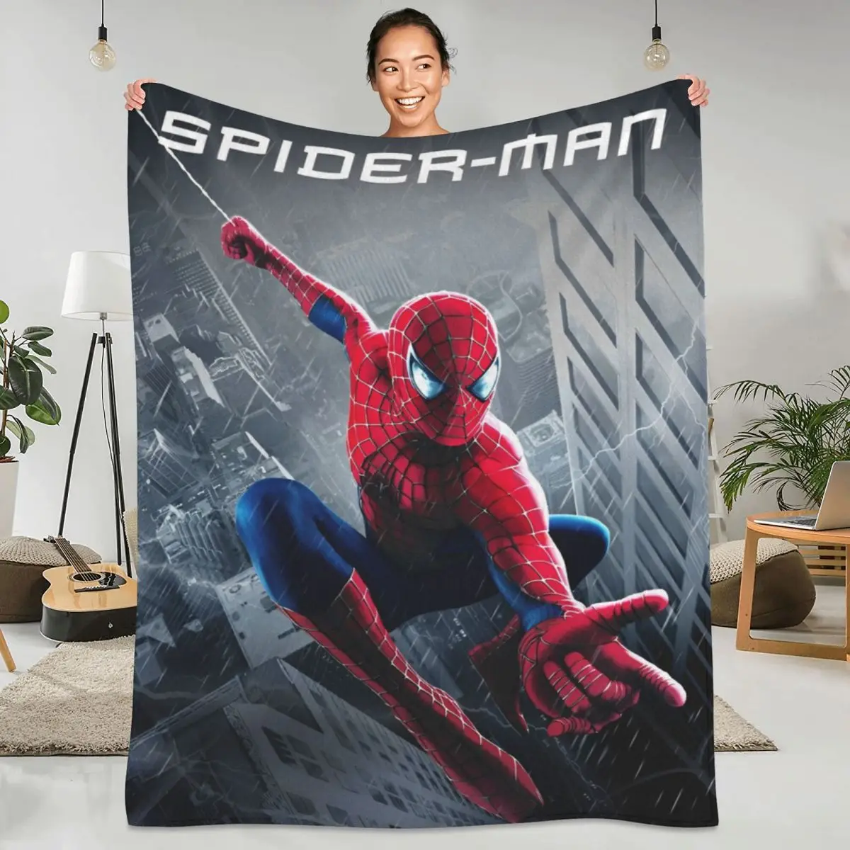Одеяло в американском стиле Человек-паук Фланелевое покрывало для кемпинга